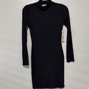 No Boundaries Black Long-Sleeve Turtleneck Bodycon Dress
